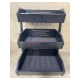Black wood 3 tier sorter tray