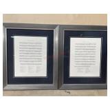 2-  Framed Sheet music prints / frames are 19x23
