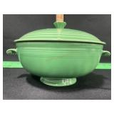 VINTAGE FIESTAWARE GREEN COVERED CASSEROLE