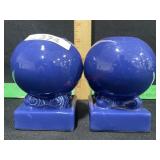 VINTAGE FIESTAWARE BULB COBALT CANDLE HOLDERS