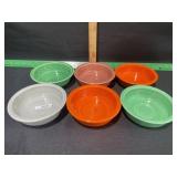 VINTAGE FIESTAWARE 5 1/2 BOWL LOT ASSORTED COLORS
