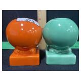 VINTAGE FIESTAWARE BULB CANDLE HOLDERS ORG/GREEN