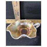 CARNIVAL GLASS PEACH OPAL GRAVY/ SAUCE BOAT