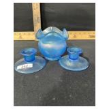 STRETCH GLASS BLUE 3 PIECE SET