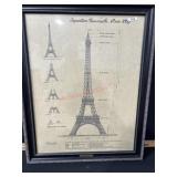 25X27 Framed Eiffel tower print Expostion