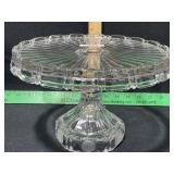 FOSTORIA CLEAR COIN GLASS CAKE STAND