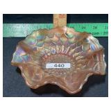 VINTAGE CARNIVAL GLASS BOWL HONEYCOMB PATTERN 6