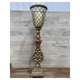 30 inch Gold finish candle hurricane lamp