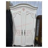 White of Mebane Louis XV style armoire with pink