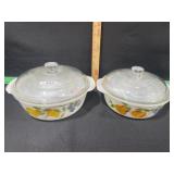 FIRE KING FRUITS / GAY FAD 2 COVERED CASSEROLES 4