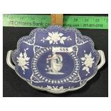 NORITAKE JASPERWARE  2 HANDLED  SHALLOW BOWL