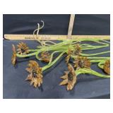 9 Art glass flowers and stems  Some damaged