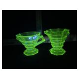 DEPRESSION GLASS TEA ROOM LARGE CREAM & SUGAR