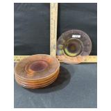 CARNIVAL GLASS 6 STRETCH GLASS PLATES8 INCHES