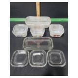 FIRE KING REF JARS 4 PIECE SET WITH LIDS PLUS4