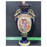 GRECIAN  LG. VASE14 INCHES TALL COBALT