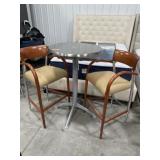 Commercial style bar height aluminum table with 2