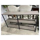 Farmhouse console table light grey oak finish