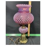 FENTON GLASS CRANBERRY OPALESCENTHOBNAIL ELECTRIC