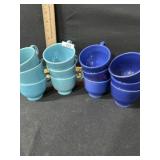VINTAGE FIESTAWARE CUPS 12 QTY 6 COBALT/ 6 TURQ