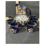 FENTON CARNIVAL GLASS WATER SET GRAPES / DAISEY 7