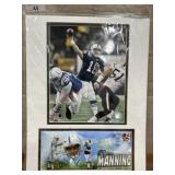 Peyton Manning passing record 12x16 double matted