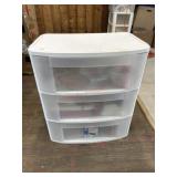 3 Drawer plastic storage cabinet with holiday