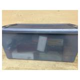 Tote with 8 boxes of glass ornaments