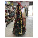 5 Foot gold poinsettia fully decorated pre lit