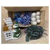 Box lot with candle burner house/ lights/