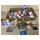 Flat of various Christmas ornaments