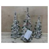 Valerie 3 silver trees with green balls