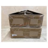 2 Boxes of glass ornaments with gold trim