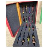 Set of 16 Finial blown glass ornaments