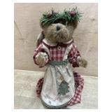 Boyds bear Merry Christmas dress tree topper