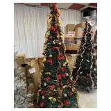 7 1/2 foot poinsettia decorated pop up tree