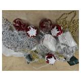 Box lot of beaded and lighted garlands