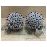 2- Red large hanging ball lights