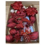 Flat of red ornaments