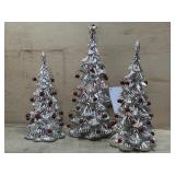 Valerie 3 Silver trees with red balls