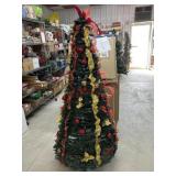 5 Foot gold Poinsettia fully decorated pre lit