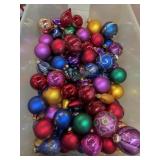 Tote of multi color ornaments