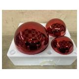 Set of 3 Battery operated red ornaments