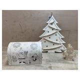 Wood paint your own tree/ mailbox and figure