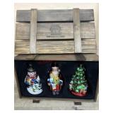 Crate of 3 large Thomas Paconni blown glass