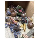 Box of rustic bells and ornaments