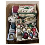 Large box lot of old shiny brite and various