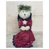 Boyds bear tree topper in red dress
