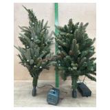 2*- 24 inch lighted trees (no base stand)  great