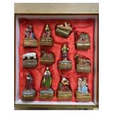 12 Piece Nativity trinket box ornaments